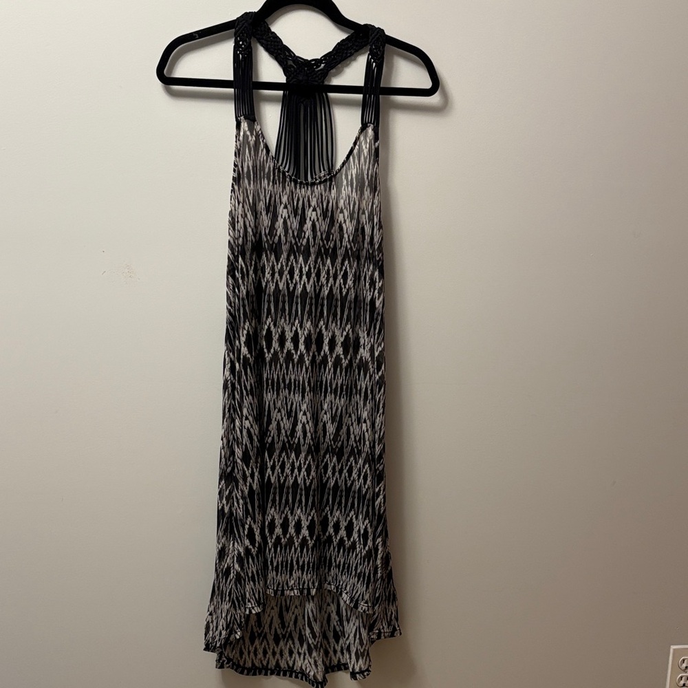 Profile By Gottex Black and White High Low swim coverup dress